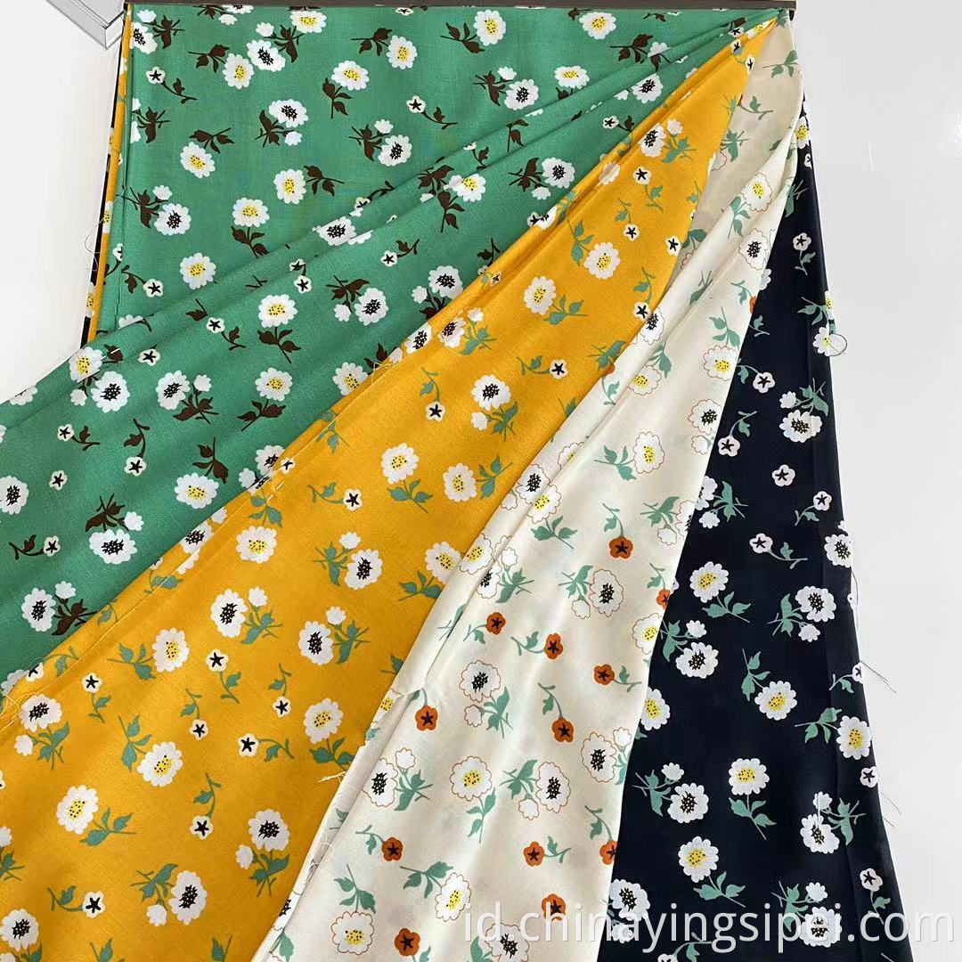100%R 90GSM Kualitas Tinggi Kain Kain Kain Kain Cotton Rayon Printed Knit Fabri